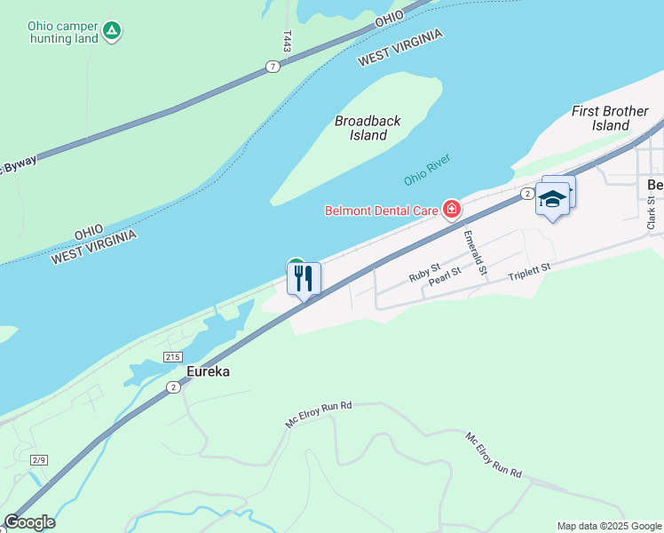 map of restaurants, bars, coffee shops, grocery stores, and more near 713 Riverview Dr in Belmont