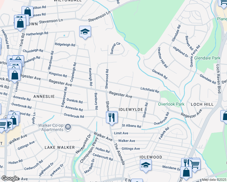 map of restaurants, bars, coffee shops, grocery stores, and more near 914 Regester Avenue in Baltimore