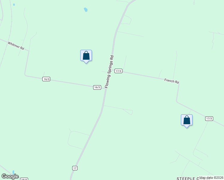 map of restaurants, bars, coffee shops, grocery stores, and more near 6158 Flowing Springs Road in Shenandoah Junction