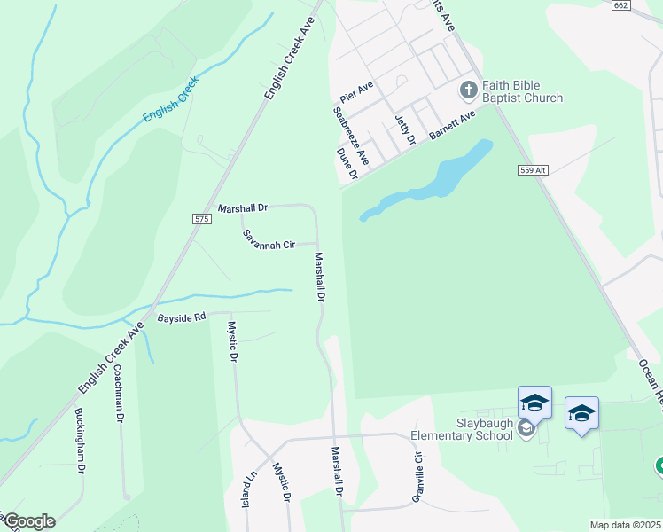 map of restaurants, bars, coffee shops, grocery stores, and more near 38 Marshall Drive in Egg Harbor Township