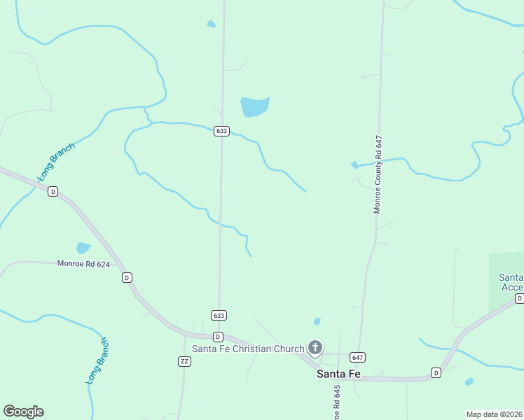 map of restaurants, bars, coffee shops, grocery stores, and more near 12818 Monroe Road in Santa Fe