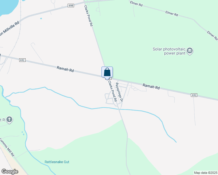 map of restaurants, bars, coffee shops, grocery stores, and more near 438 Clarks Pond Road in Bridgeton