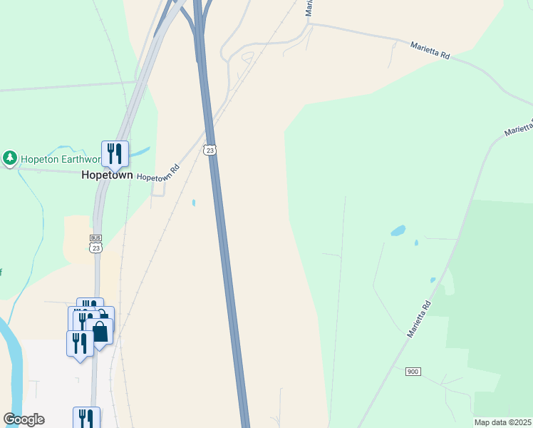 map of restaurants, bars, coffee shops, grocery stores, and more near 710 Overlook Heights Lane in Chillicothe