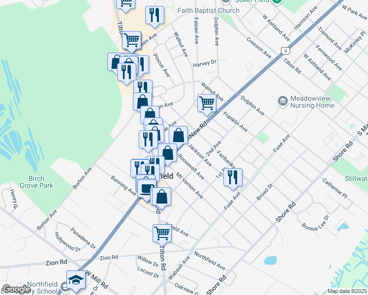 map of restaurants, bars, coffee shops, grocery stores, and more near 514 Jackson Avenue in Northfield