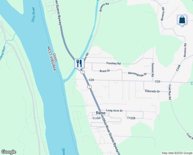 map of restaurants, bars, coffee shops, grocery stores, and more near 133 Brant Drive in Marietta