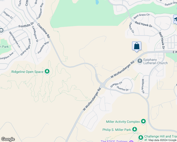 map of restaurants, bars, coffee shops, grocery stores, and more near Coachline Road in Castle Rock