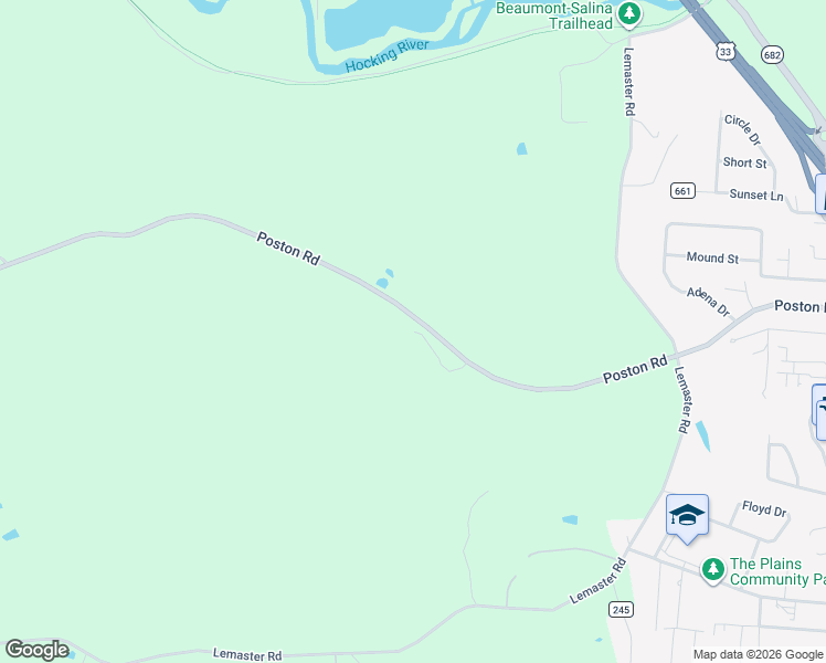 map of restaurants, bars, coffee shops, grocery stores, and more near 7100 Poston Road in Athens