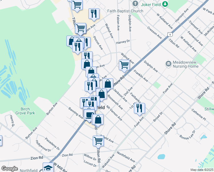 map of restaurants, bars, coffee shops, grocery stores, and more near 514 Jackson Avenue in Northfield