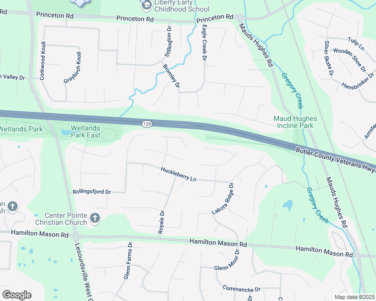 map of restaurants, bars, coffee shops, grocery stores, and more near 6207 Juneberry Court in Butler County