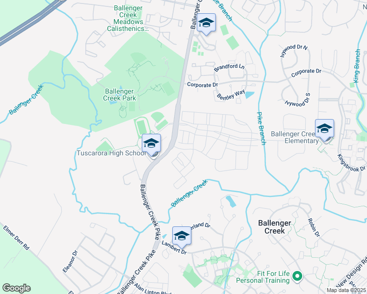 map of restaurants, bars, coffee shops, grocery stores, and more near 6418 Wild Plum Drive in Frederick
