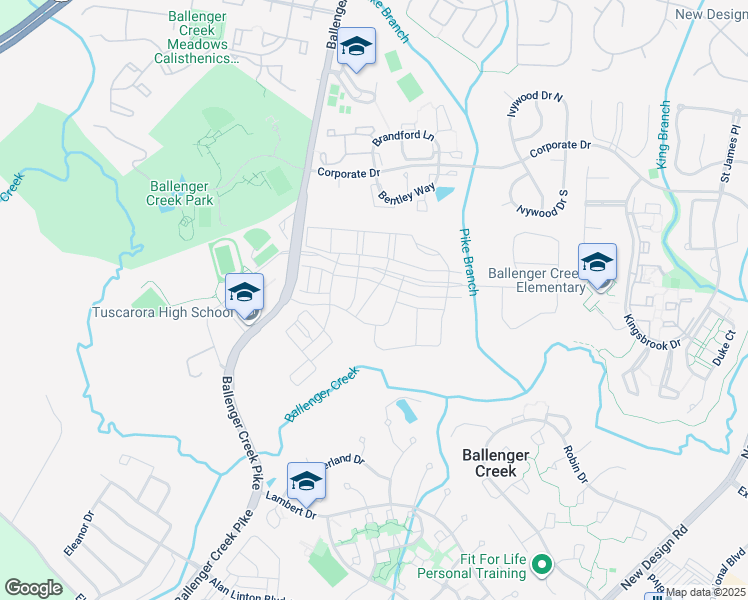 map of restaurants, bars, coffee shops, grocery stores, and more near 5257 Blackgum Road in Frederick