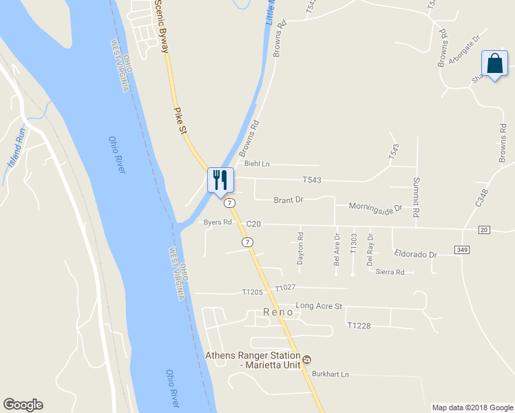 map of restaurants, bars, coffee shops, grocery stores, and more near 133 Brant Drive in Marietta