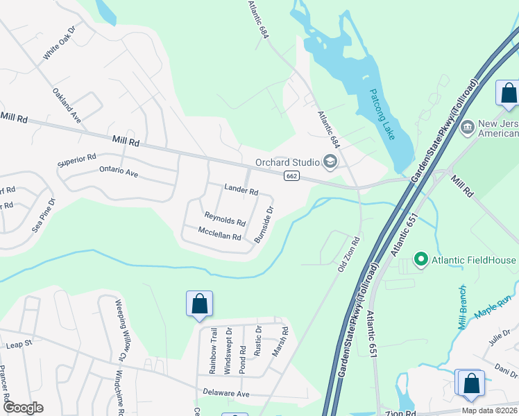 map of restaurants, bars, coffee shops, grocery stores, and more near 3 Pierce Road in Egg Harbor Township