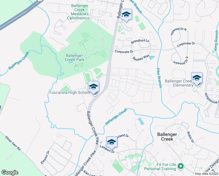 map of restaurants, bars, coffee shops, grocery stores, and more near 6404 Wild Plum Drive in Frederick