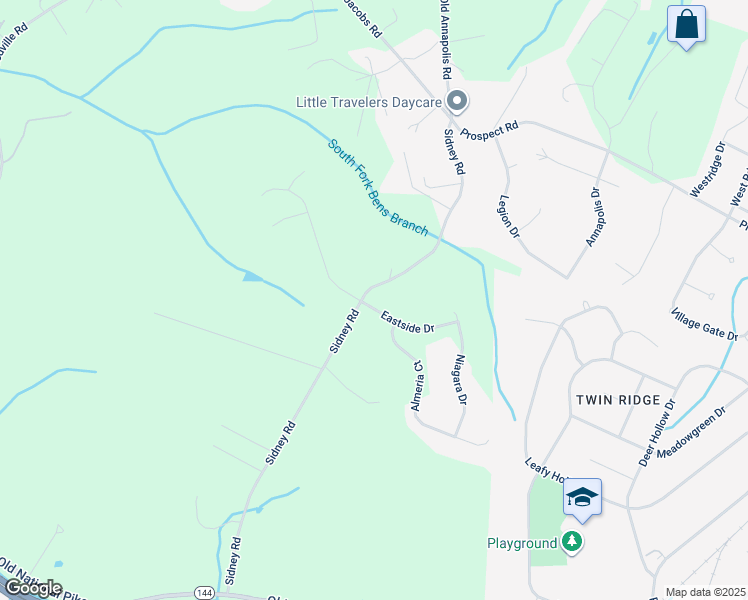 map of restaurants, bars, coffee shops, grocery stores, and more near 13750 Eastside Drive in Mount Airy