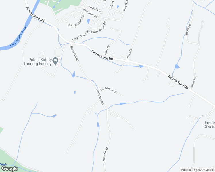 map of restaurants, bars, coffee shops, grocery stores, and more near 8500 Doubletree Court in Frederick