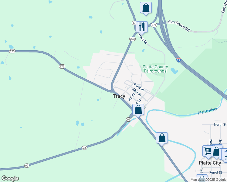 map of restaurants, bars, coffee shops, grocery stores, and more near in Tracy