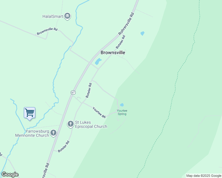 map of restaurants, bars, coffee shops, grocery stores, and more near in Brownsville