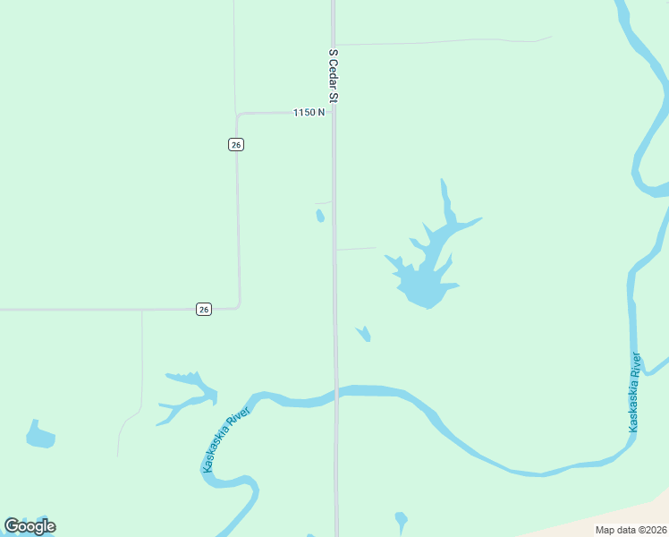 map of restaurants, bars, coffee shops, grocery stores, and more near 1143 North 1800 East Road in Shelbyville