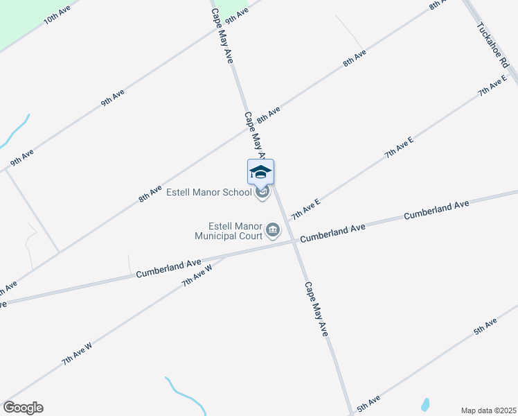 map of restaurants, bars, coffee shops, grocery stores, and more near 128 Cape May Avenue in Estell Manor