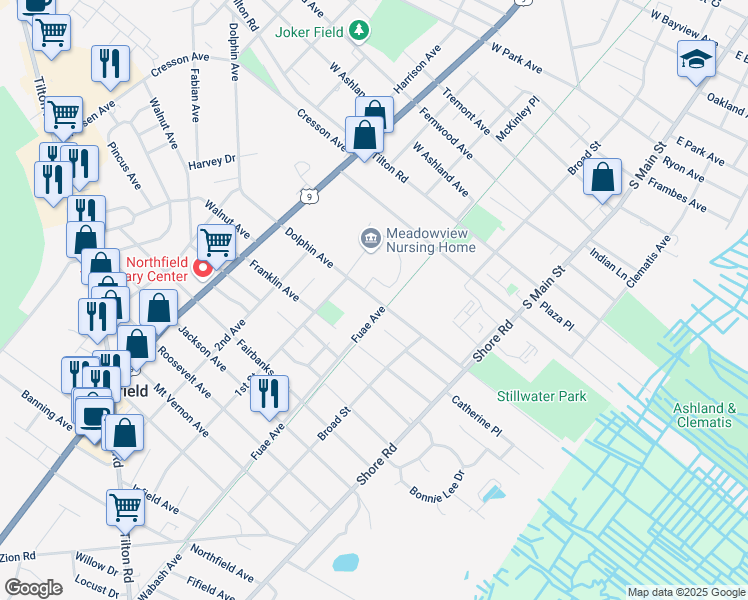 map of restaurants, bars, coffee shops, grocery stores, and more near 315 Fuae Avenue in Northfield