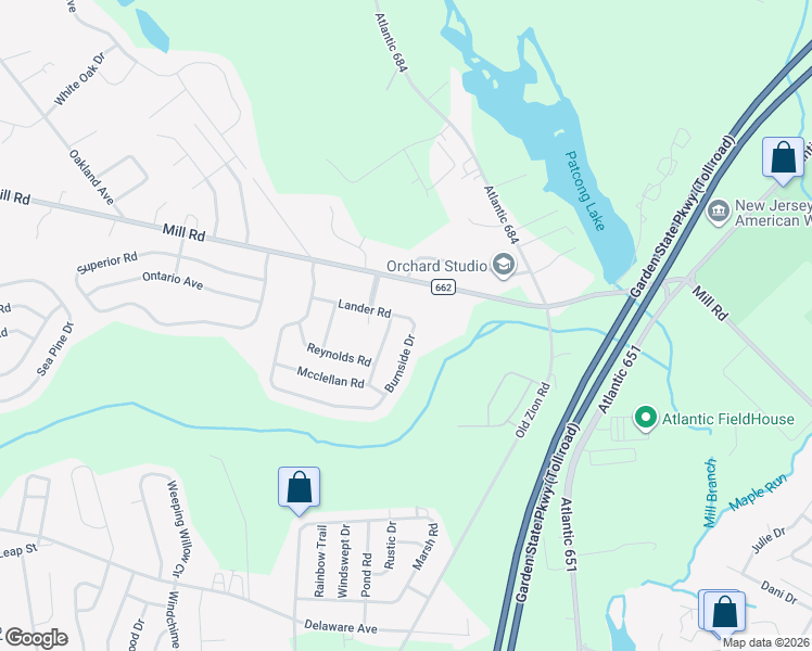 map of restaurants, bars, coffee shops, grocery stores, and more near 3 Pierce Road in Egg Harbor Township