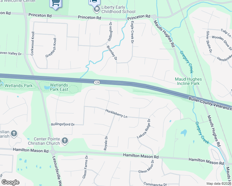 map of restaurants, bars, coffee shops, grocery stores, and more near 6945 Raspberry Ridge in Butler County