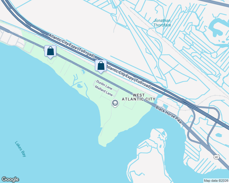 map of restaurants, bars, coffee shops, grocery stores, and more near in Egg Harbor Township