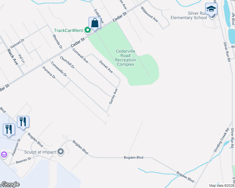 map of restaurants, bars, coffee shops, grocery stores, and more near 1107 Surrey Avenue in Millville