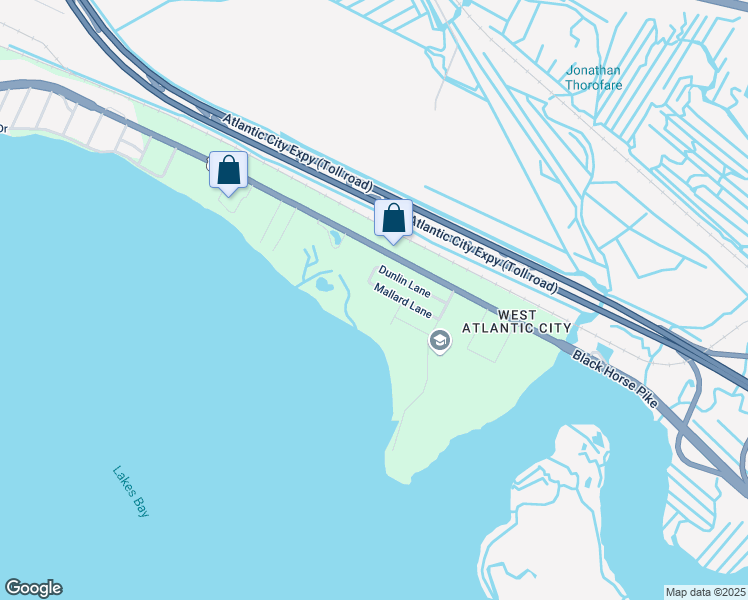 map of restaurants, bars, coffee shops, grocery stores, and more near 300 Sanderling Lane in Pleasantville