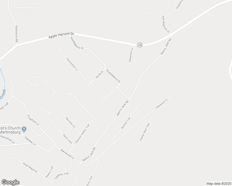 map of restaurants, bars, coffee shops, grocery stores, and more near 647 Huckleberry Drive in Gerrardstown