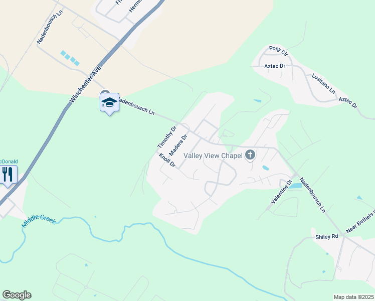 map of restaurants, bars, coffee shops, grocery stores, and more near 84 Fenwick Drive in Martinsburg