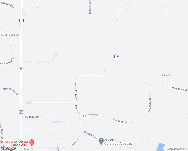 map of restaurants, bars, coffee shops, grocery stores, and more near County Road 142.5 in Elizabeth