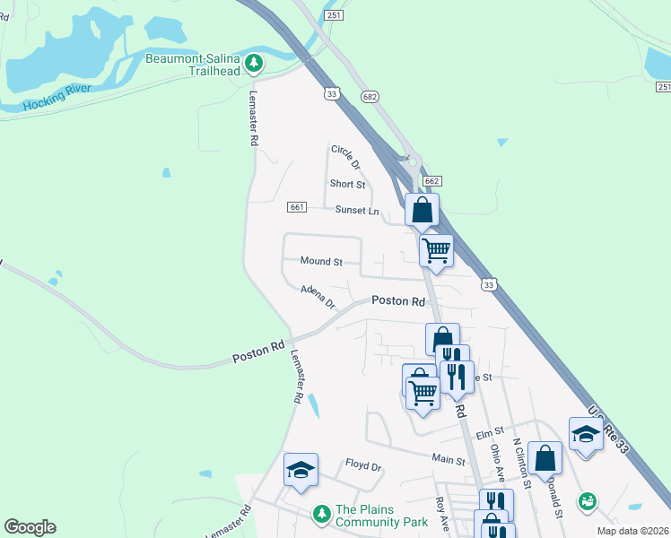 map of restaurants, bars, coffee shops, grocery stores, and more near 216 Mound Street in The Plains
