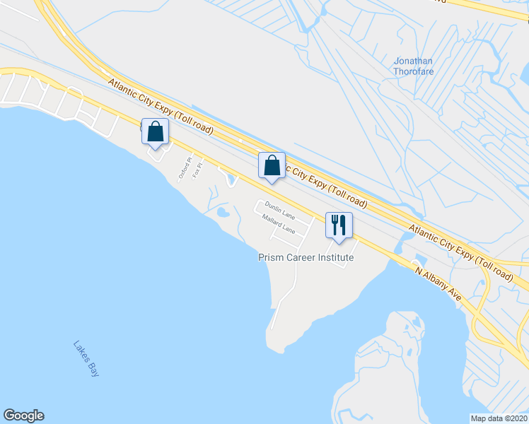 map of restaurants, bars, coffee shops, grocery stores, and more near 248 Mallard Lane in Pleasantville