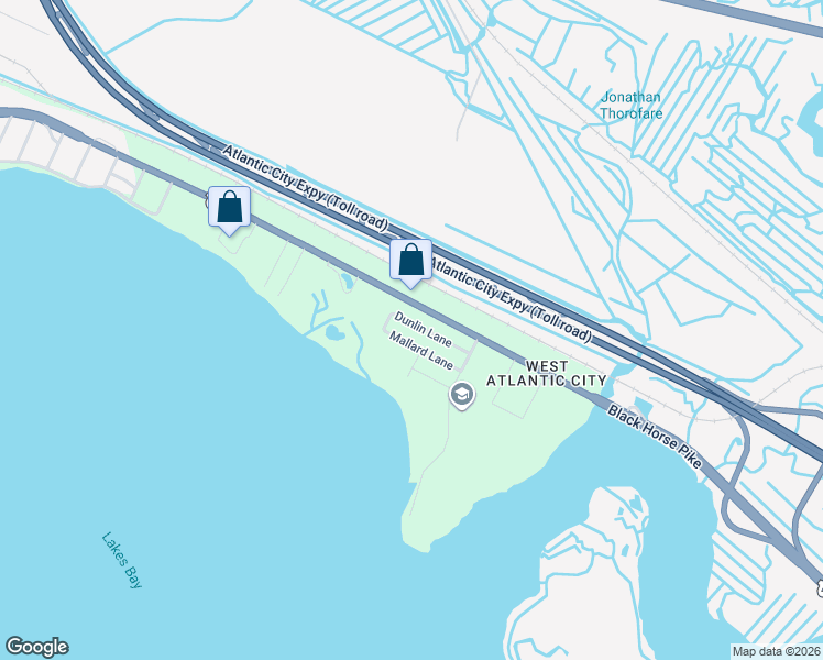 map of restaurants, bars, coffee shops, grocery stores, and more near 131 Dunlin Lane in Pleasantville