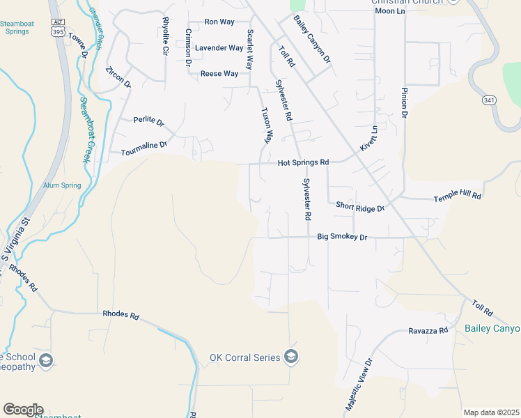 map of restaurants, bars, coffee shops, grocery stores, and more near 1315 Rocky Vista Court in Reno