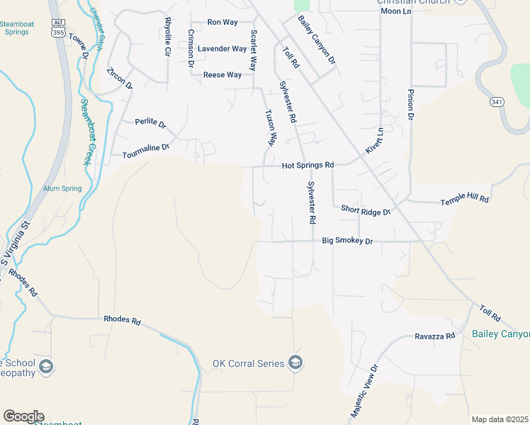 map of restaurants, bars, coffee shops, grocery stores, and more near 1315 Rocky Vista Court in Reno