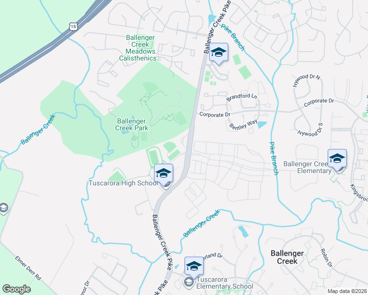map of restaurants, bars, coffee shops, grocery stores, and more near 5328 Ballenger Creek Pike in Frederick