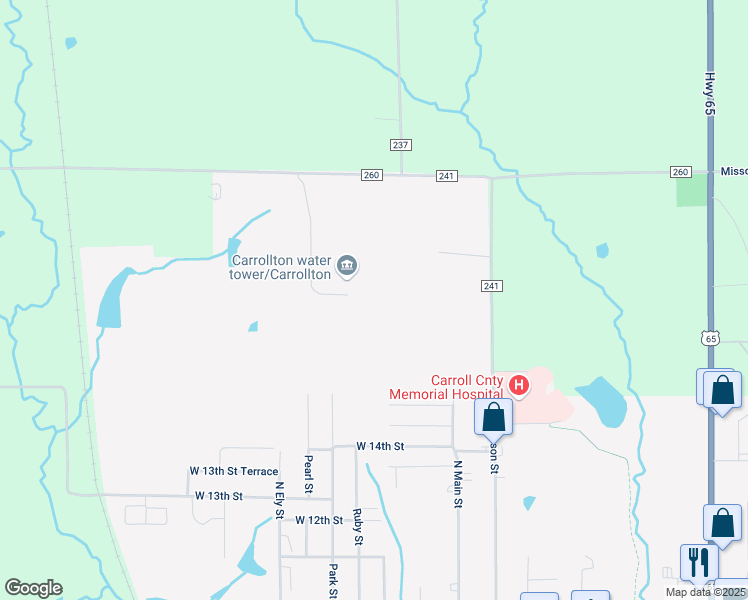 map of restaurants, bars, coffee shops, grocery stores, and more near 1905 Country Club Drive in Carrollton