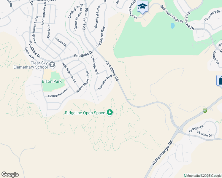 map of restaurants, bars, coffee shops, grocery stores, and more near 1284 Exquisite Street in Castle Rock