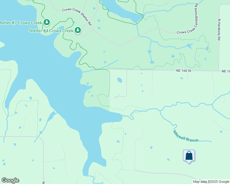 map of restaurants, bars, coffee shops, grocery stores, and more near 4225 Northeast 160 Street in Smithville