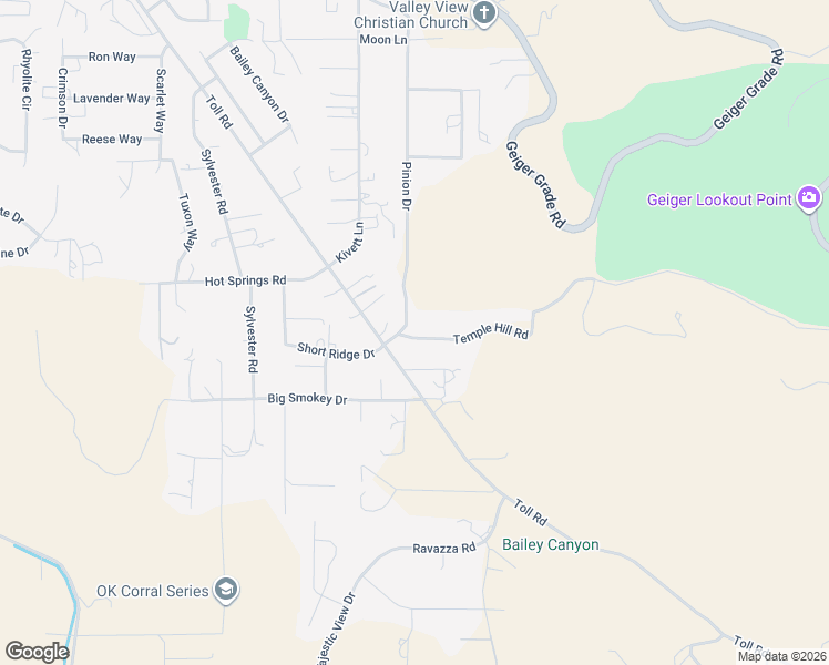 map of restaurants, bars, coffee shops, grocery stores, and more near 15570 Pinion Drive in Reno