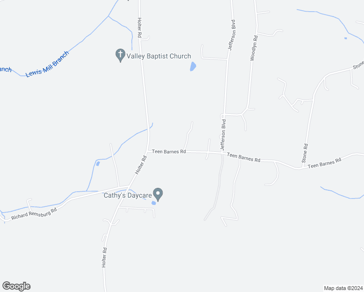 map of restaurants, bars, coffee shops, grocery stores, and more near 4406 Teen Barnes Road in Jefferson