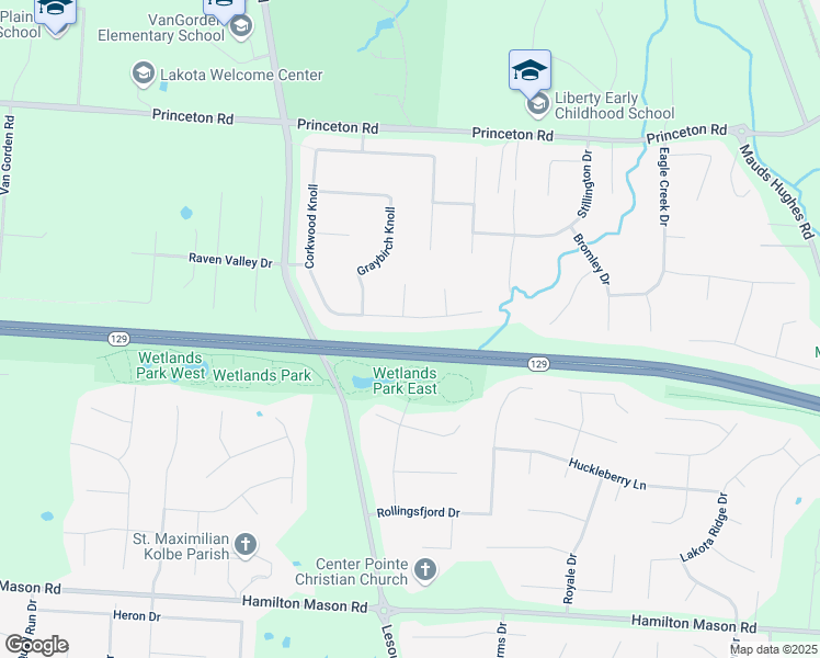 map of restaurants, bars, coffee shops, grocery stores, and more near 6925 Corkwood Knoll in Hamilton