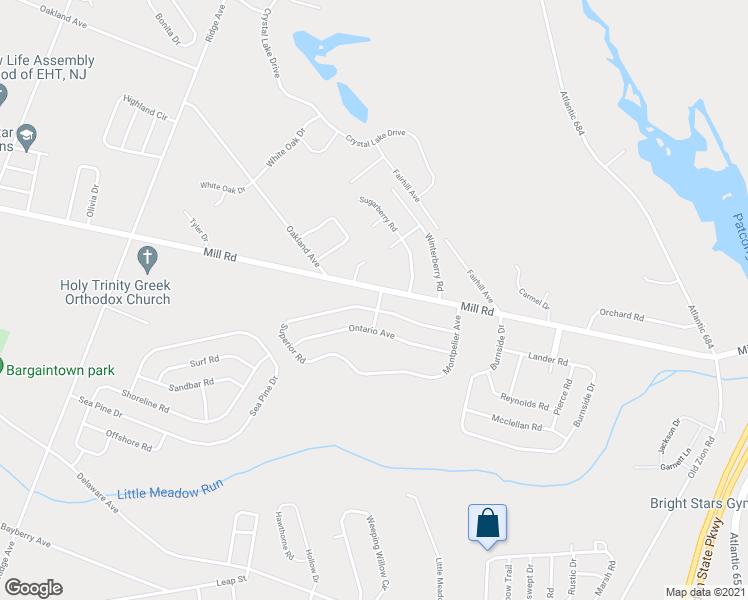 map of restaurants, bars, coffee shops, grocery stores, and more near 441 Superior Road in Egg Harbor Township