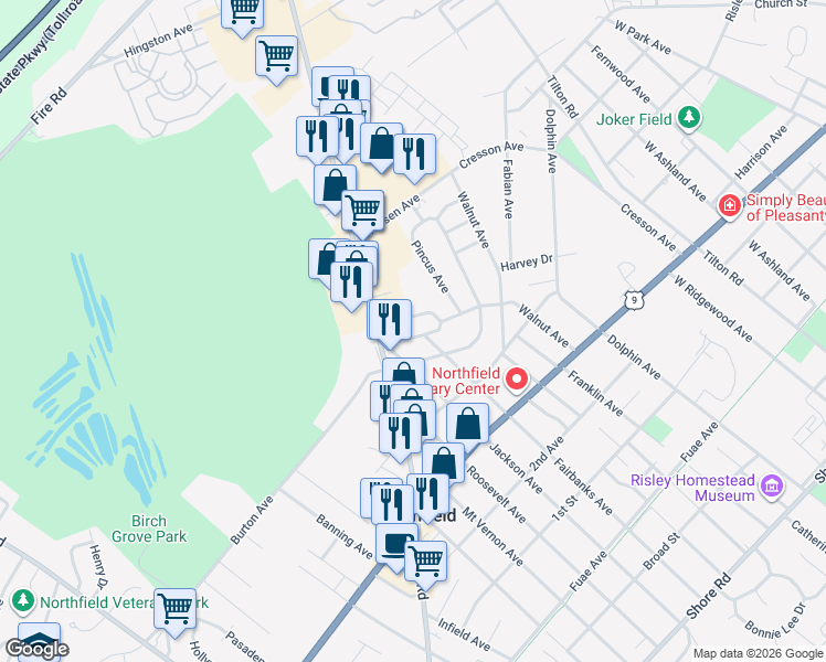 map of restaurants, bars, coffee shops, grocery stores, and more near 701 Debora Street in Northfield