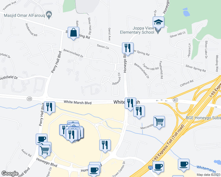 map of restaurants, bars, coffee shops, grocery stores, and more near 6 Brantwood Court in Nottingham