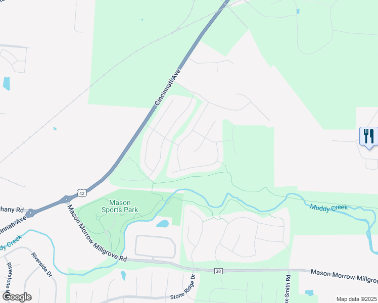 map of restaurants, bars, coffee shops, grocery stores, and more near 3815 Normandy Court in Lebanon