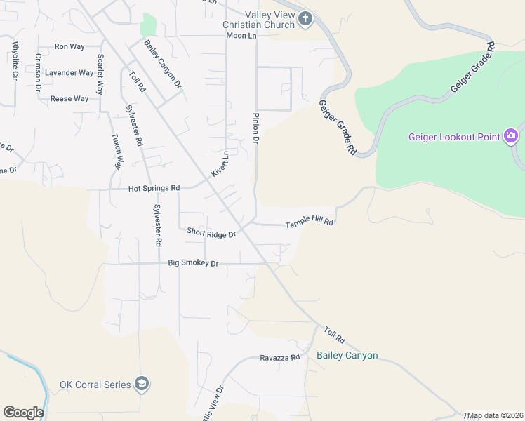 map of restaurants, bars, coffee shops, grocery stores, and more near 15570 Pinion Drive in Reno